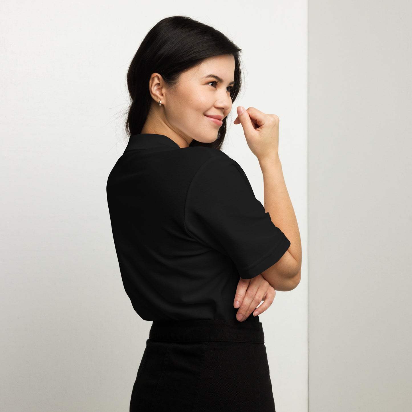 Success Object Unisex Pique Polo Shirt Black