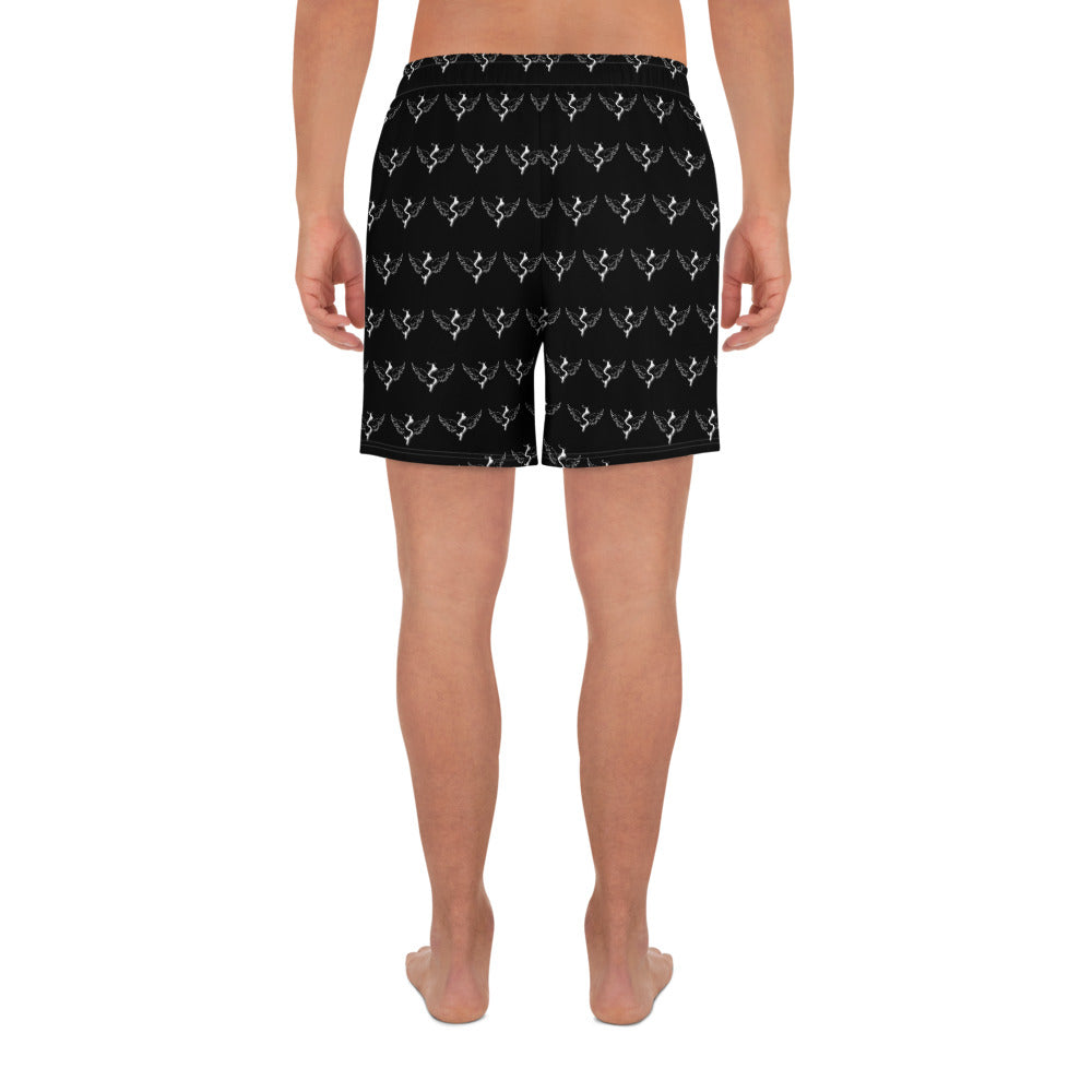 Success Object Pattern Logo Unisex Athletic Long Shorts Black